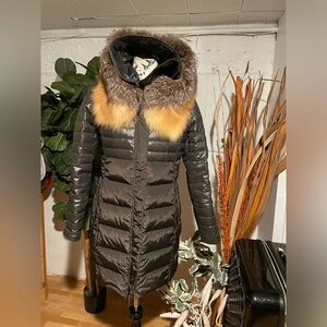 BD Black Daffodil Duck Feathers Down real Fox Fur long hood waterproof quilt